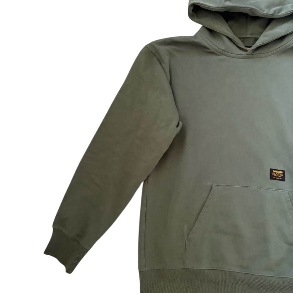 Carhartt WIP Loopback Cotton Blend Jersey Hoodie Amy Green Size Small - Picture 6 of 13